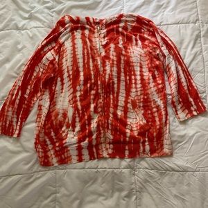 TIE DYE hooded zip pullover